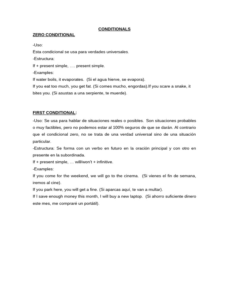 Understanding English Conditionals Explained | PDF