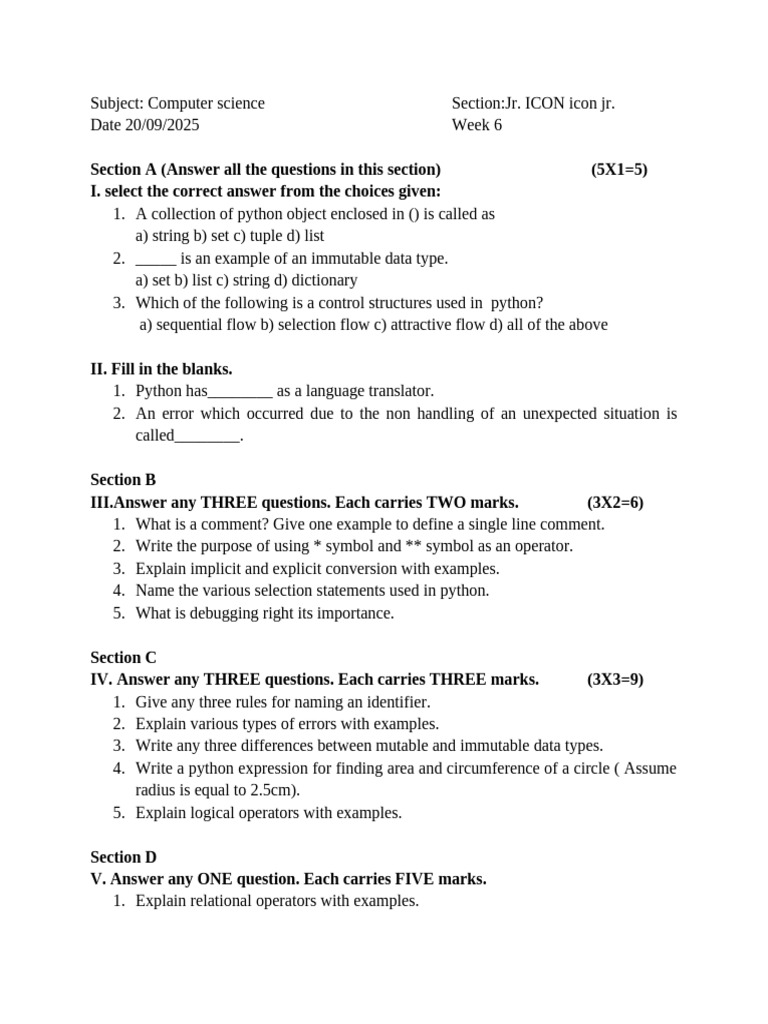 Python Basics: Immutable Types & Operators | PDF