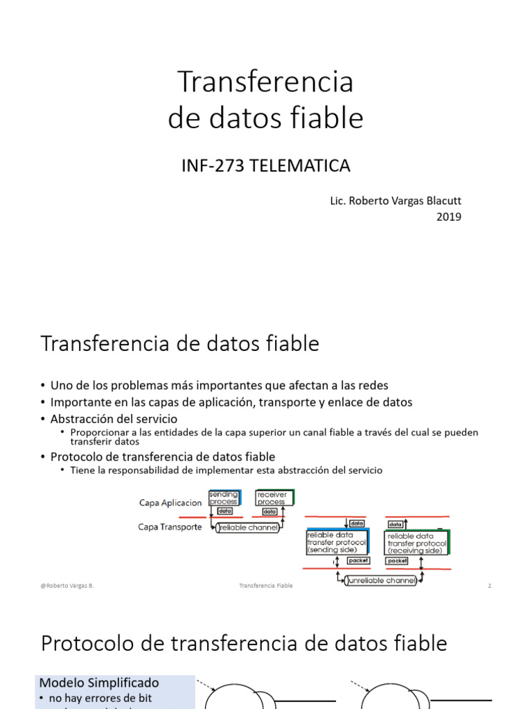 Protocolo de Transferencia de Datos Fiable | PDF | Red de arquitectura ...