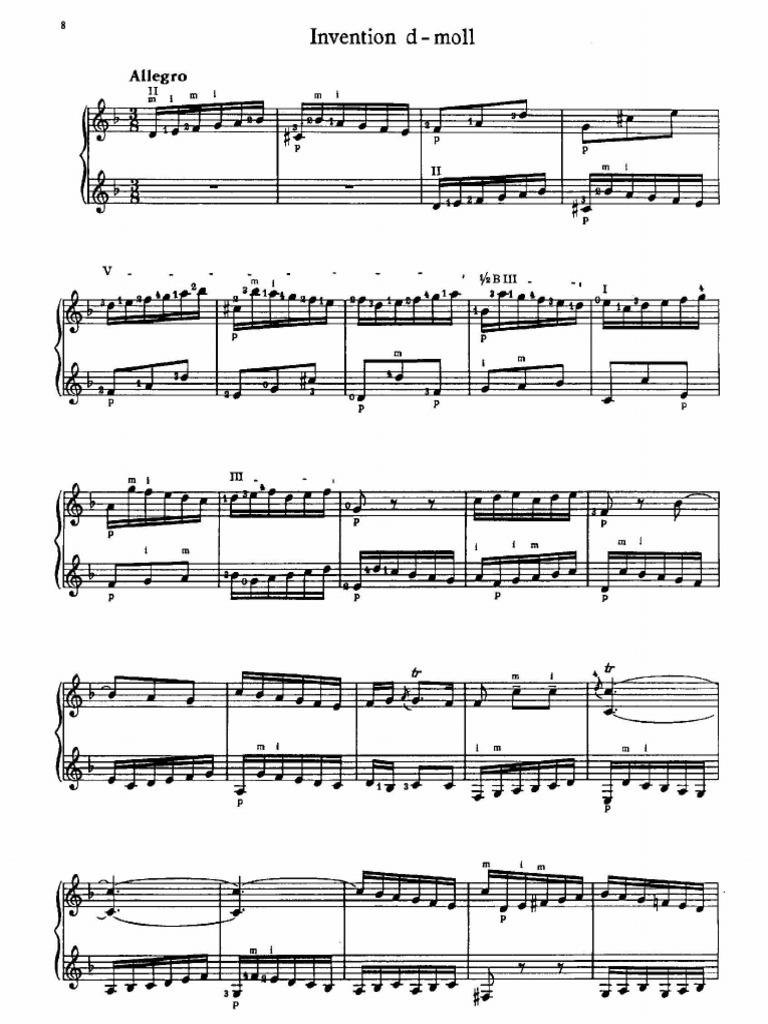 Bach - Invention #4 (D) - 2G | PDF