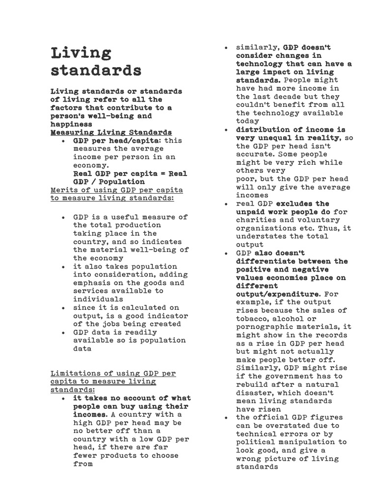 Understanding Living Standards and Poverty | PDF | Cost Of Living ...