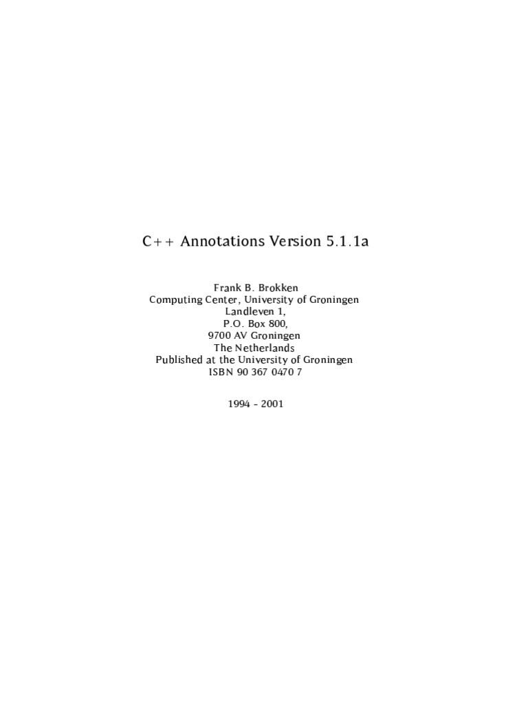 C++ Annotations Overview | PDF | Computers