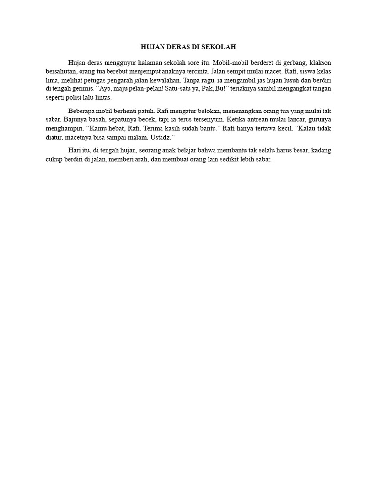 Rafi Mengatur Lalu Lintas di Hujan | PDF
