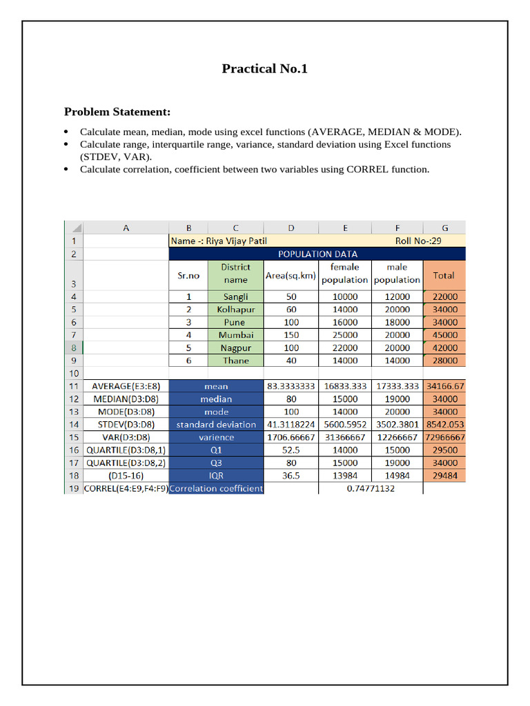 Excel Statistical Functions Guide | PDF