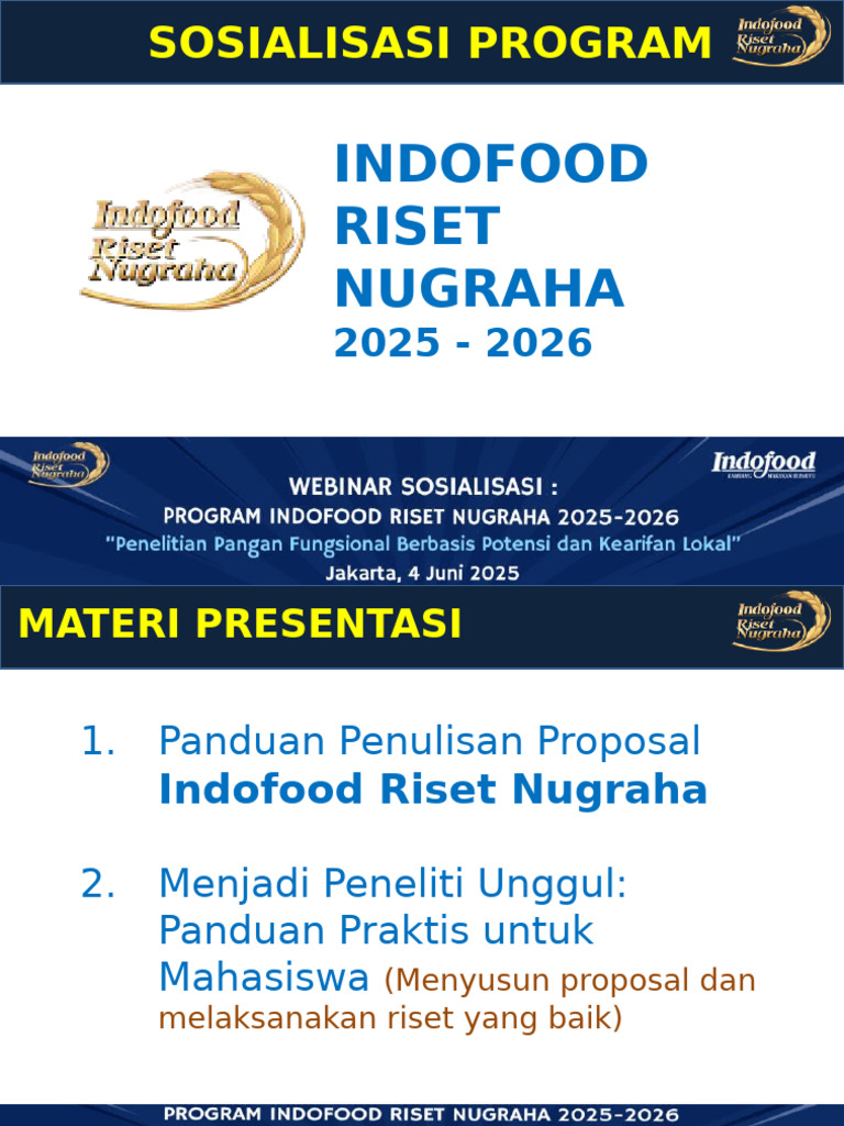 Panduan Proposal Riset Pangan 2025-2026 | PDF
