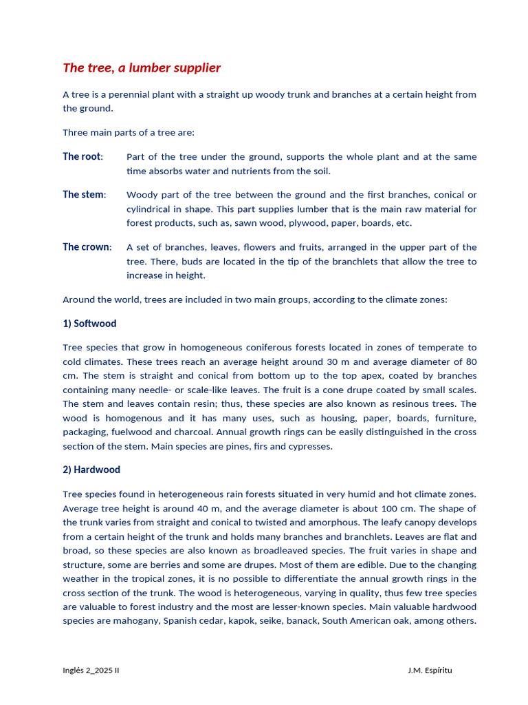 Lesson 02_The Tree | PDF | Trees | Plant Stem