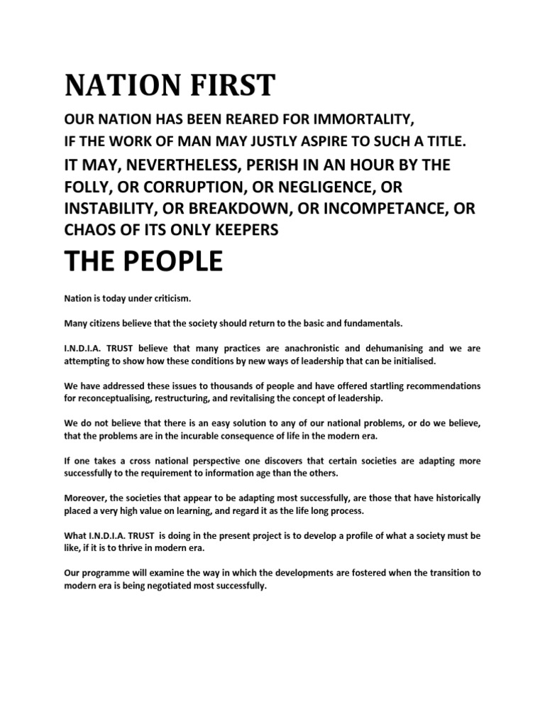 Revitalizing Leadership for Nation Building | PDF | Leadership
