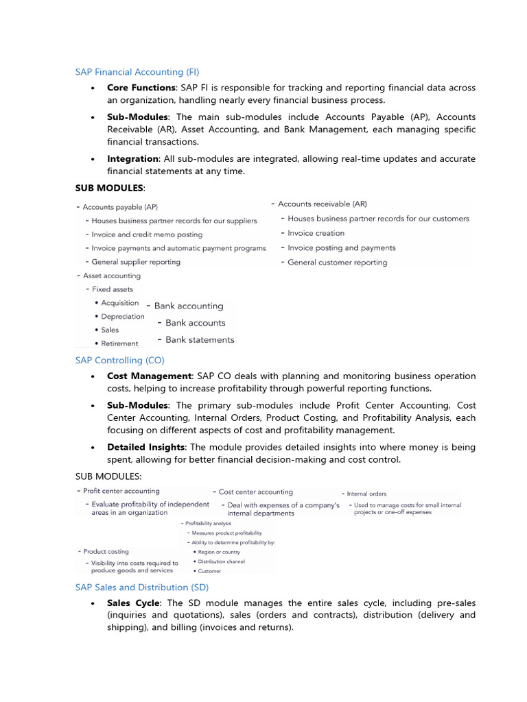 Comprehensive Guide to SAP Modules | PDF | Human Resource Management ...