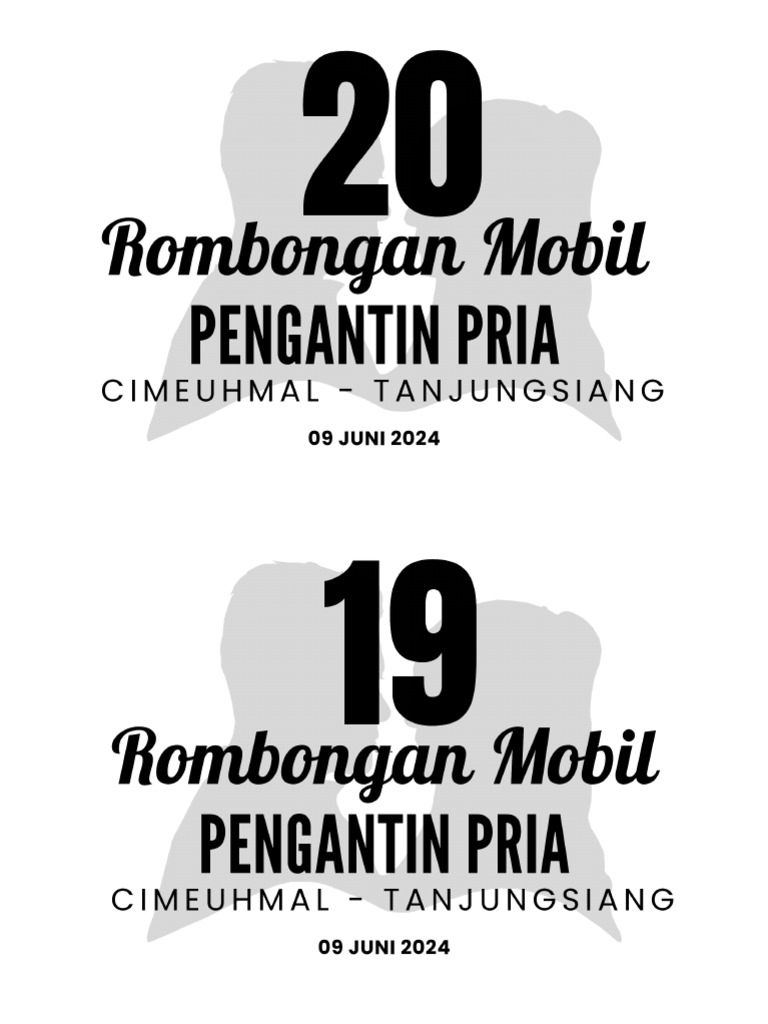Tempelan Mobil Pengantin | PDF