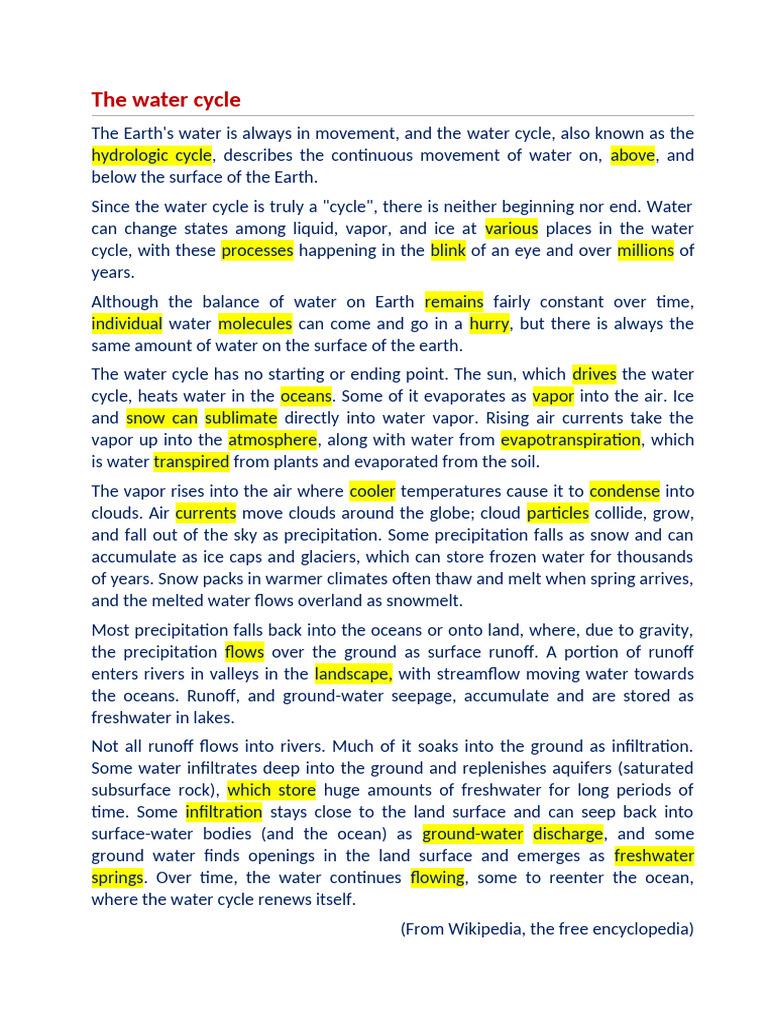 Understanding the Water Cycle | PDF | Water Cycle | Water