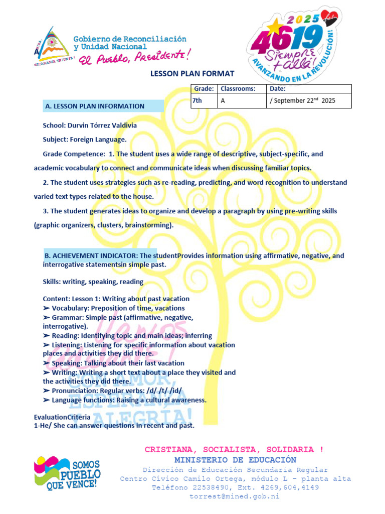 Foreign Language Lesson Plan: Past Tense | PDF | Human Communication ...