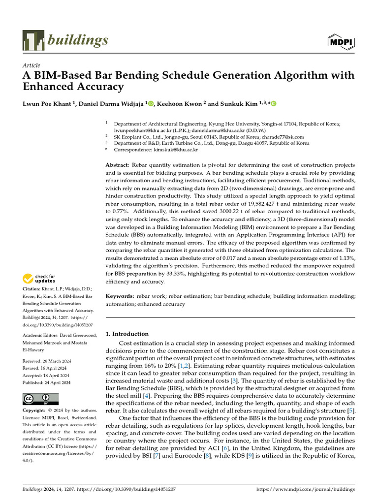 BIM Algorithm for Accurate Bar Bending Schedule | PDF | Building ...