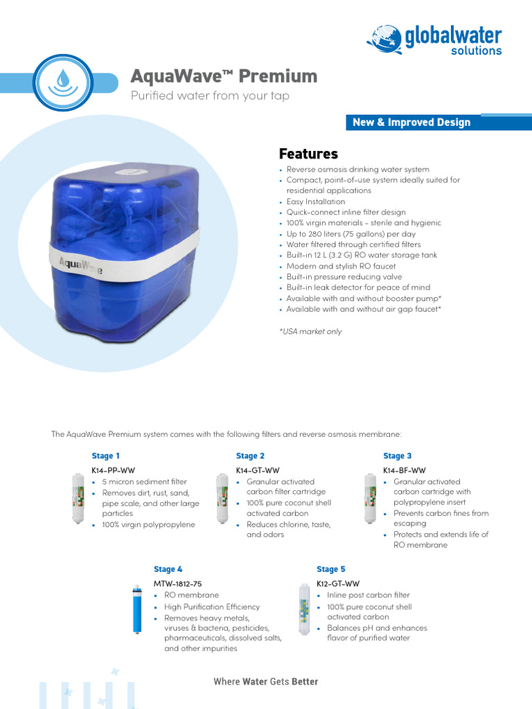 AquaWave Premium RO Water System | PDF | Water | Transparent Materials