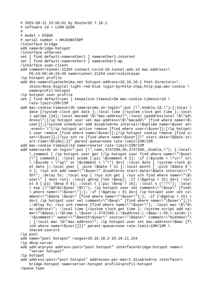 RouterOS Hotspot Configuration Guide | PDF | Telecommunications ...