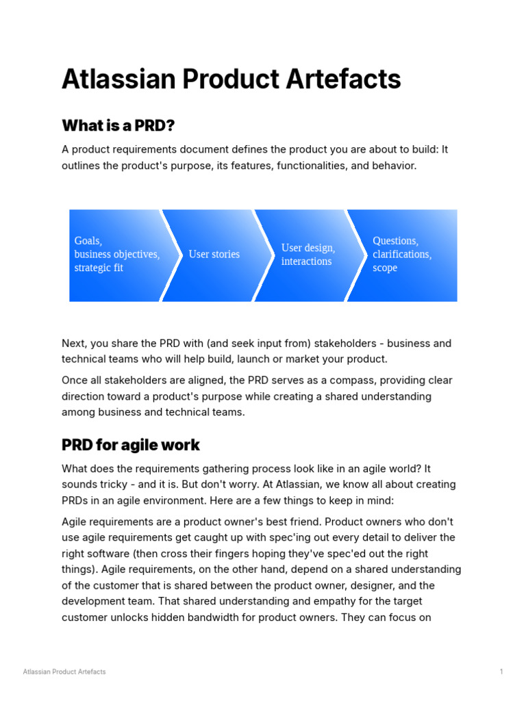 Atlassian PRD Creation Guide | PDF | Scrum (Software Development ...