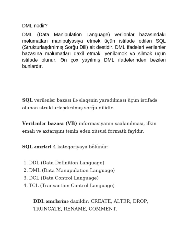 DML Nədir | PDF