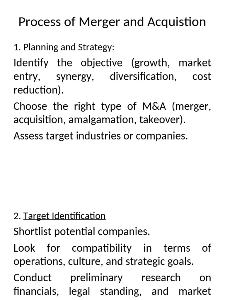 M&A Process: Steps and Regulations in India | PDF | Mergers And ...