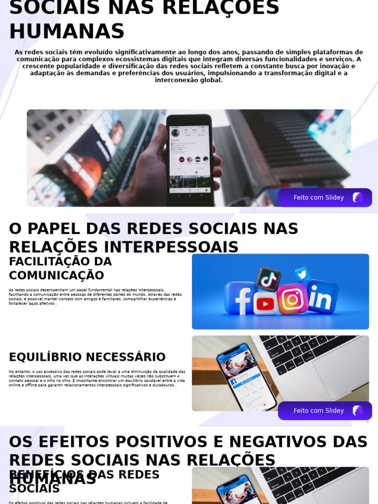 O Impacto Das Redes Sociais Nas Relações Humanas | PDF | Rede social ...