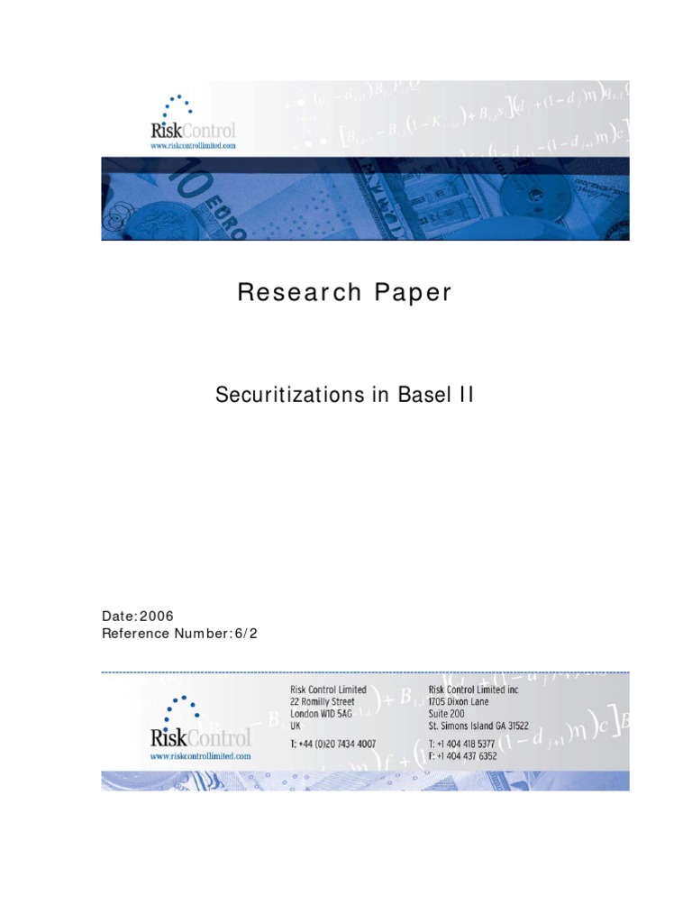 Research Paper: Securitizations in Basel II | PDF | Securitization ...