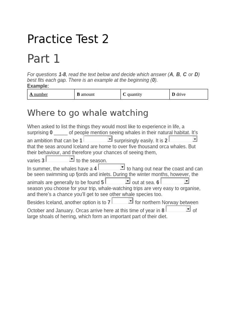 Practice Test 2: Reading Comprehension | PDF