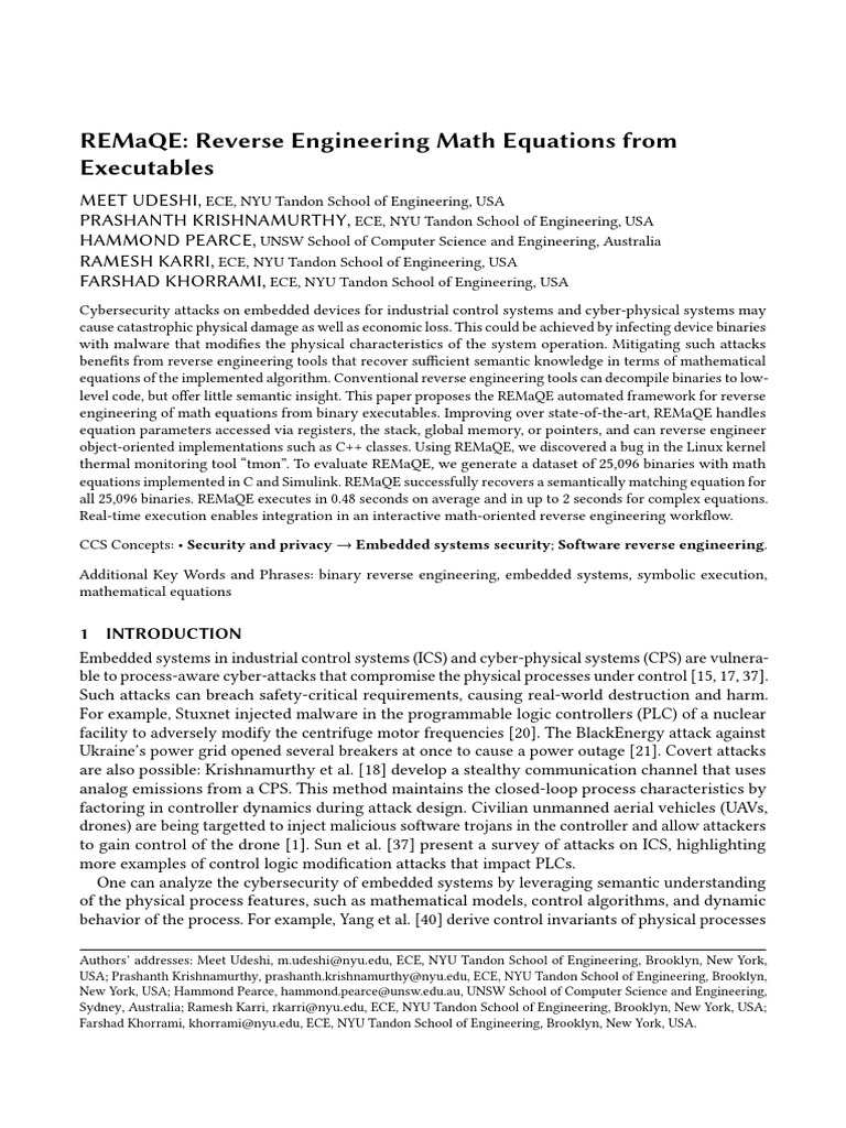 Reverse Engineering Math from Binaries | PDF | Programmable Logic ...
