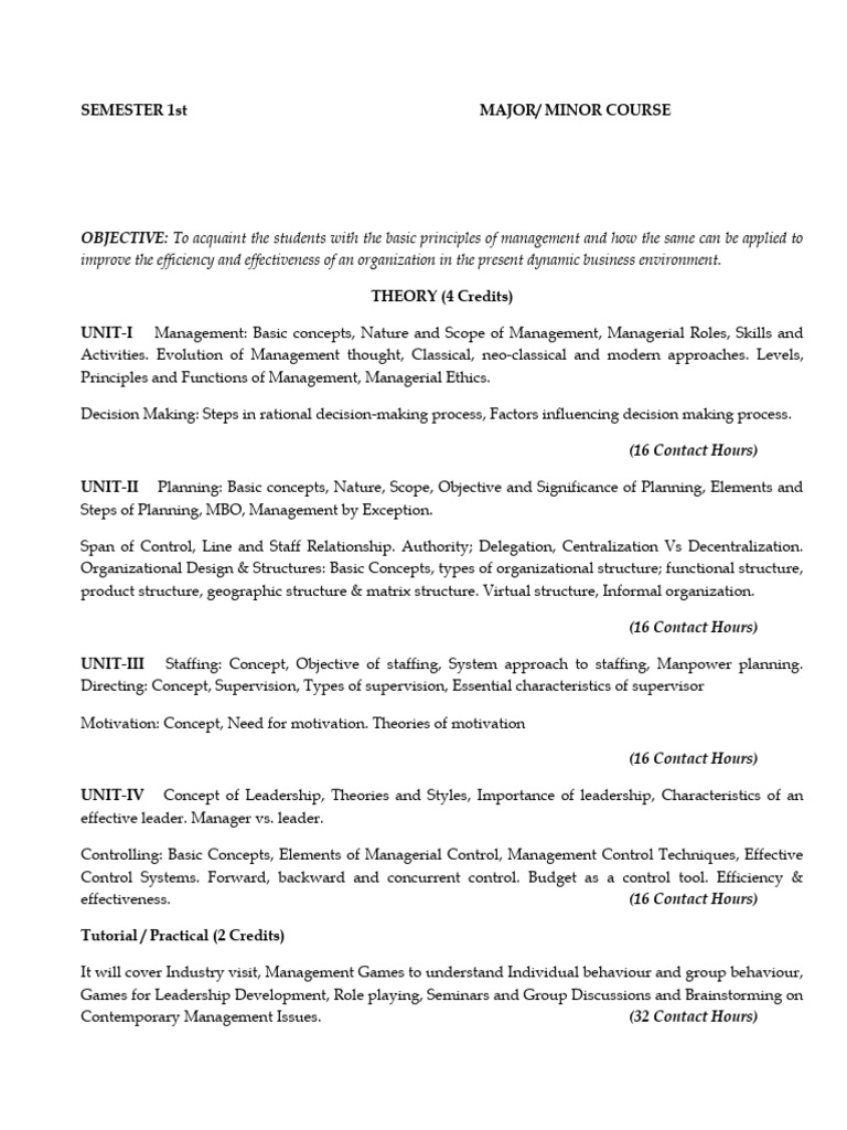 Principles of Management Course Overview | PDF | Organizational ...
