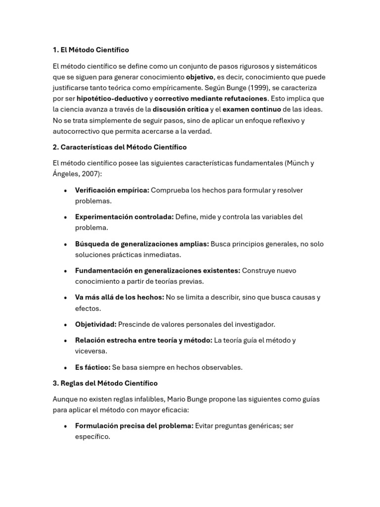Características y Pasos del Método Científico | PDF | Método científico ...