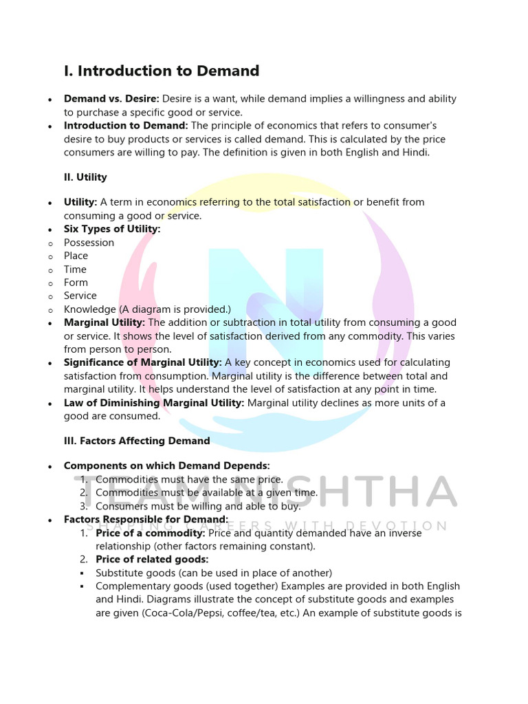 Demand and Supply Short Notes PDF | PDF | Demand | Price Elasticity Of ...