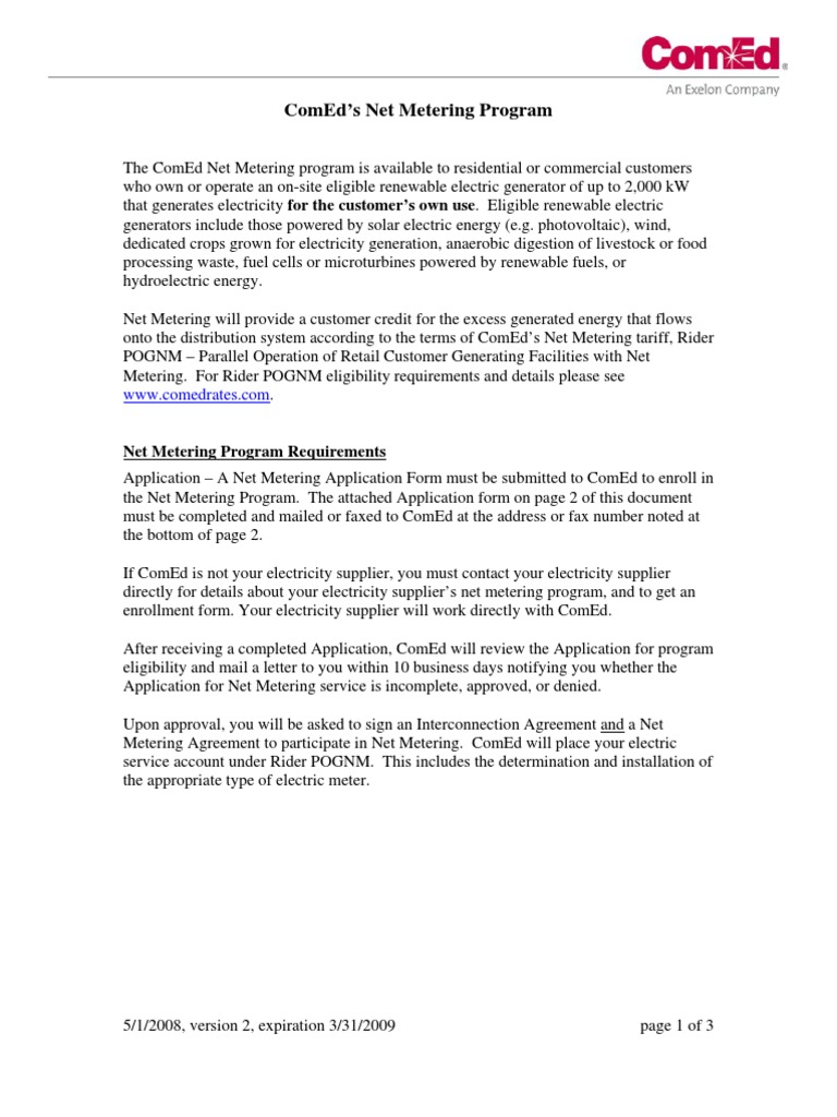 Net Metering Application Form 1 | PDF | Photovoltaics | Watt