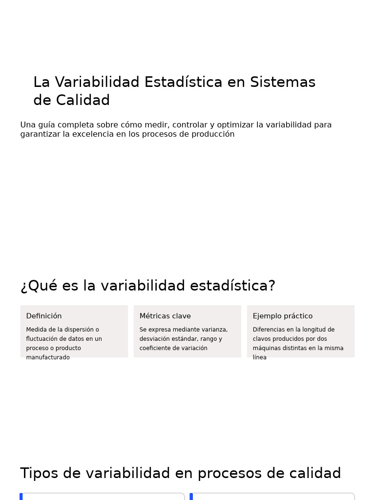 Variabilidad Estadística en Calidad | PDF | Diferencia | Estadísticas