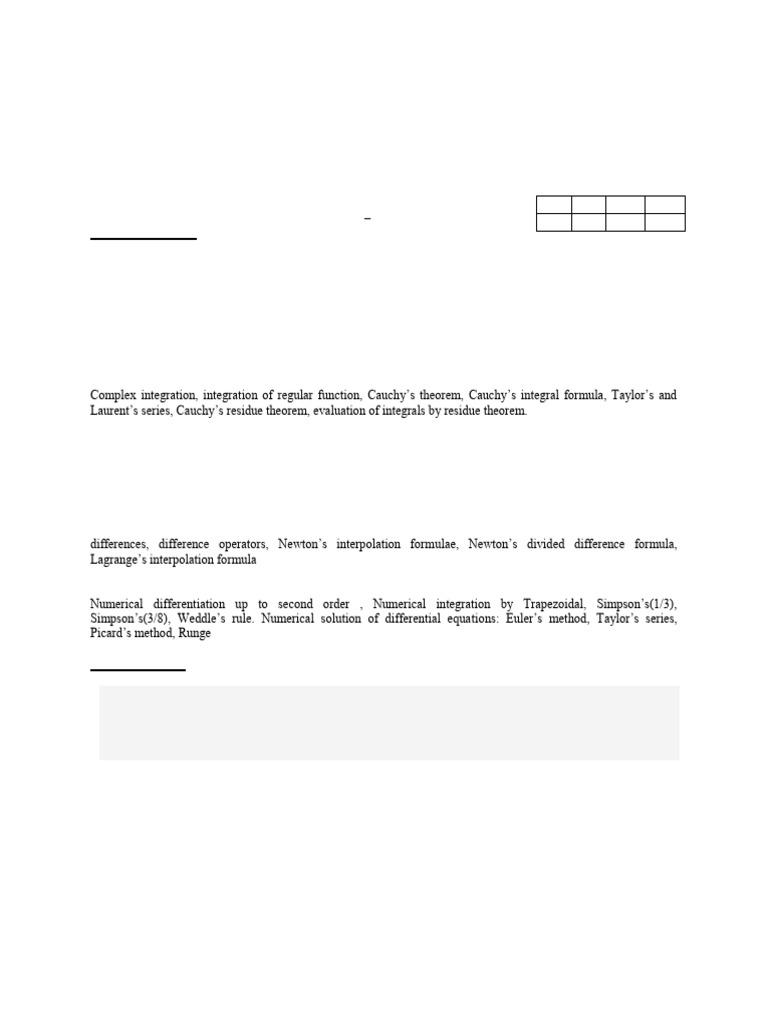 Complex Variables & Numerical Methods Course | PDF | Numerical Analysis ...