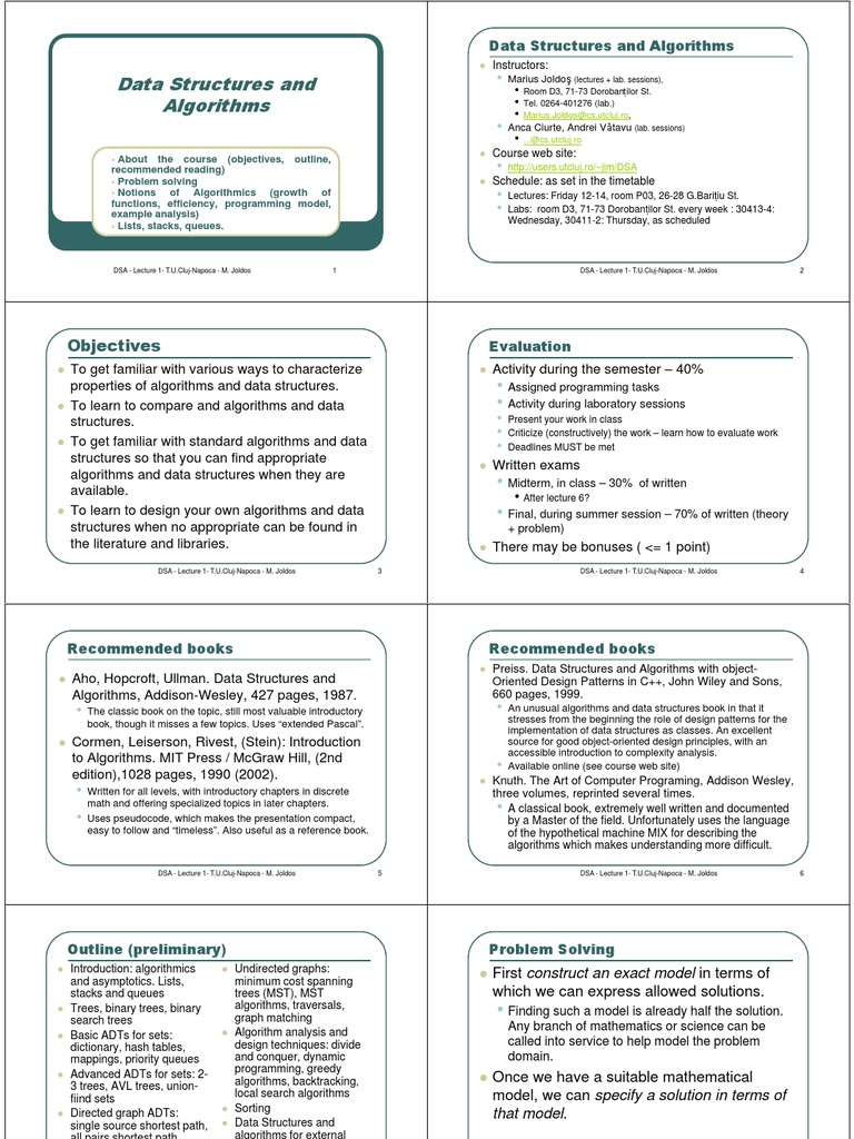Data Structures and Algorithms: Objectives | PDF | Queue (Abstract Data ...