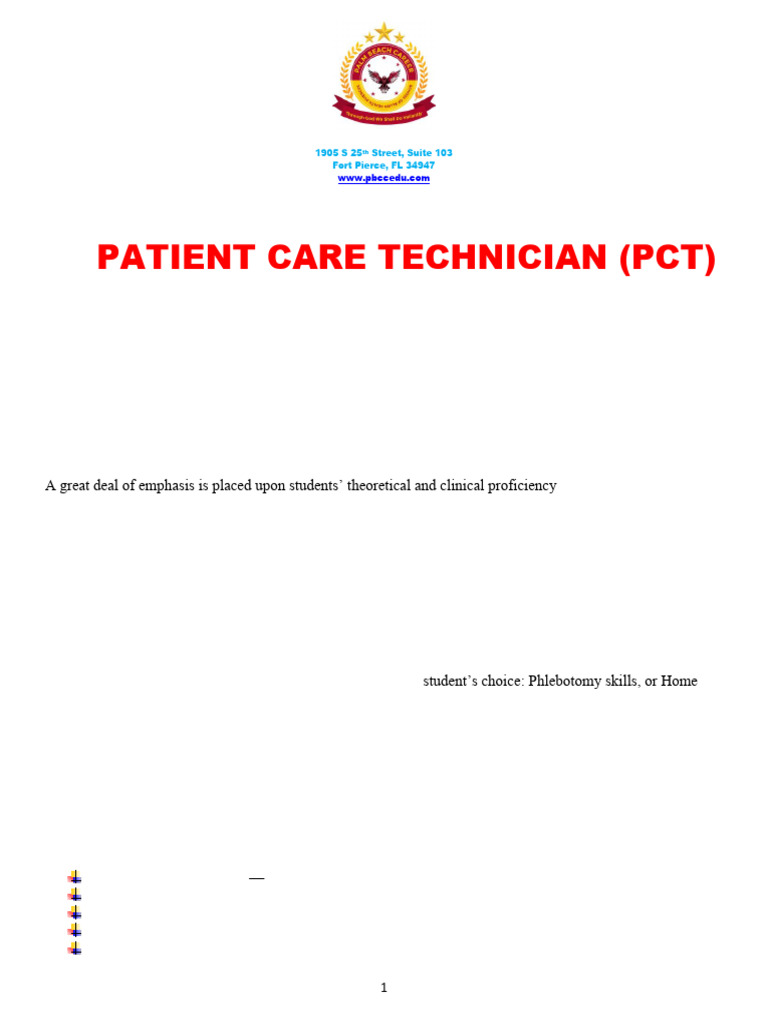 Patient Care Technician Program Overview | PDF | Health Care | Nursing