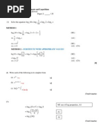 Test Mark Scheme - Logs and Exponents (2012) v2