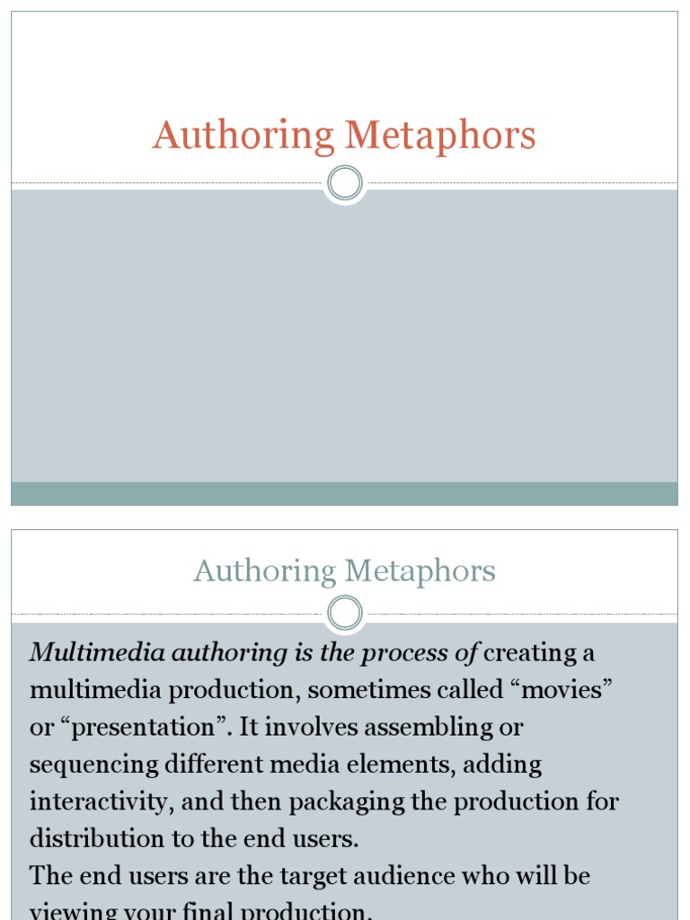 Multimedia Authoring Metaphors Explained | PDF | Art
