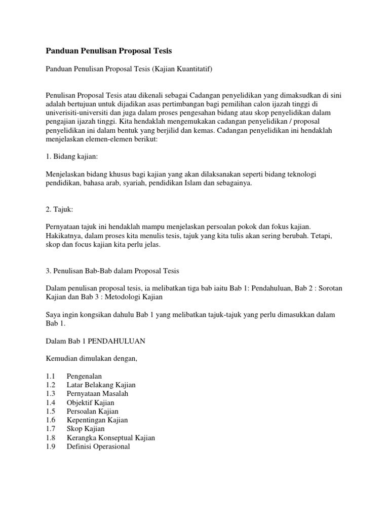 Panduan Penulisan Proposal Tesis | PDF | Karier & Perkembangan | Komputer