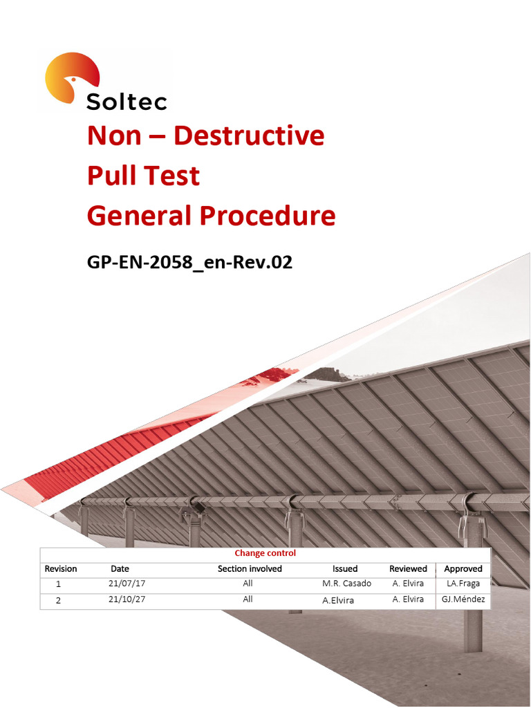 Non-Destructive Pull Test Procedure | PDF | Geotechnical Engineering