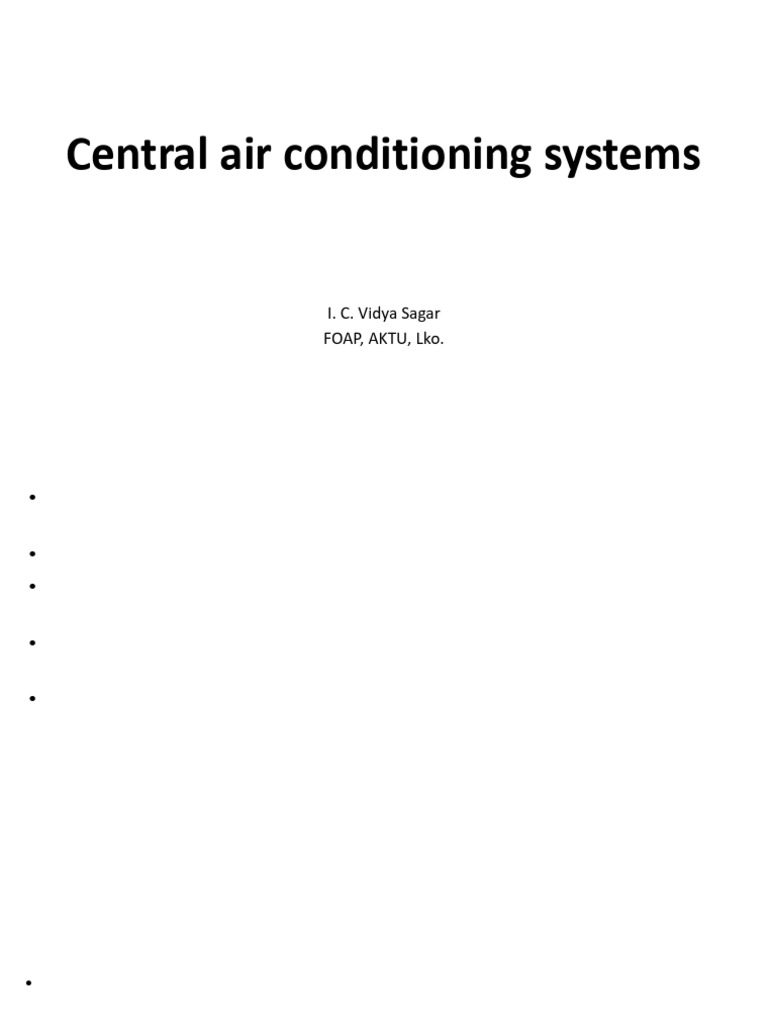 Central Air Conditioning Systems Overview | PDF | Air Conditioning ...