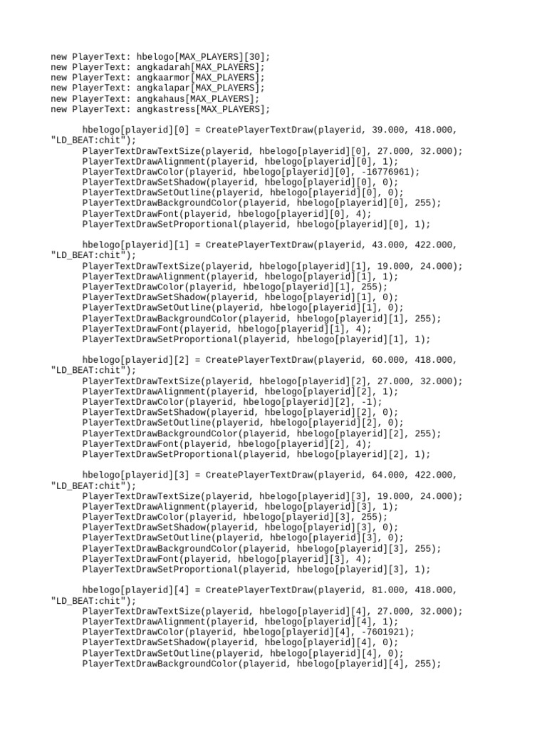 Player Text Draw Configuration Guide | PDF