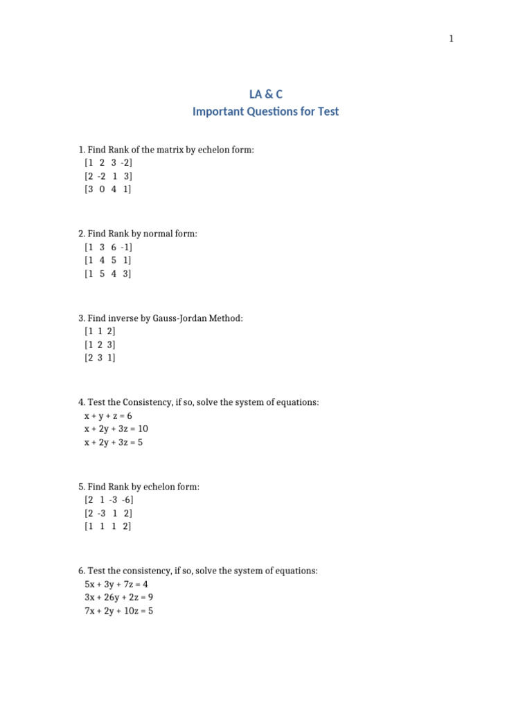 LAEC Important Questions | PDF