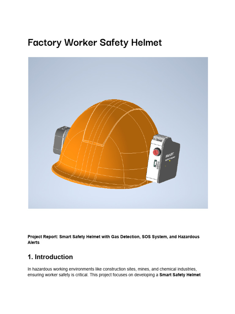 Smart Safety Helmet Project Overview | PDF | Sensor | Computer Engineering