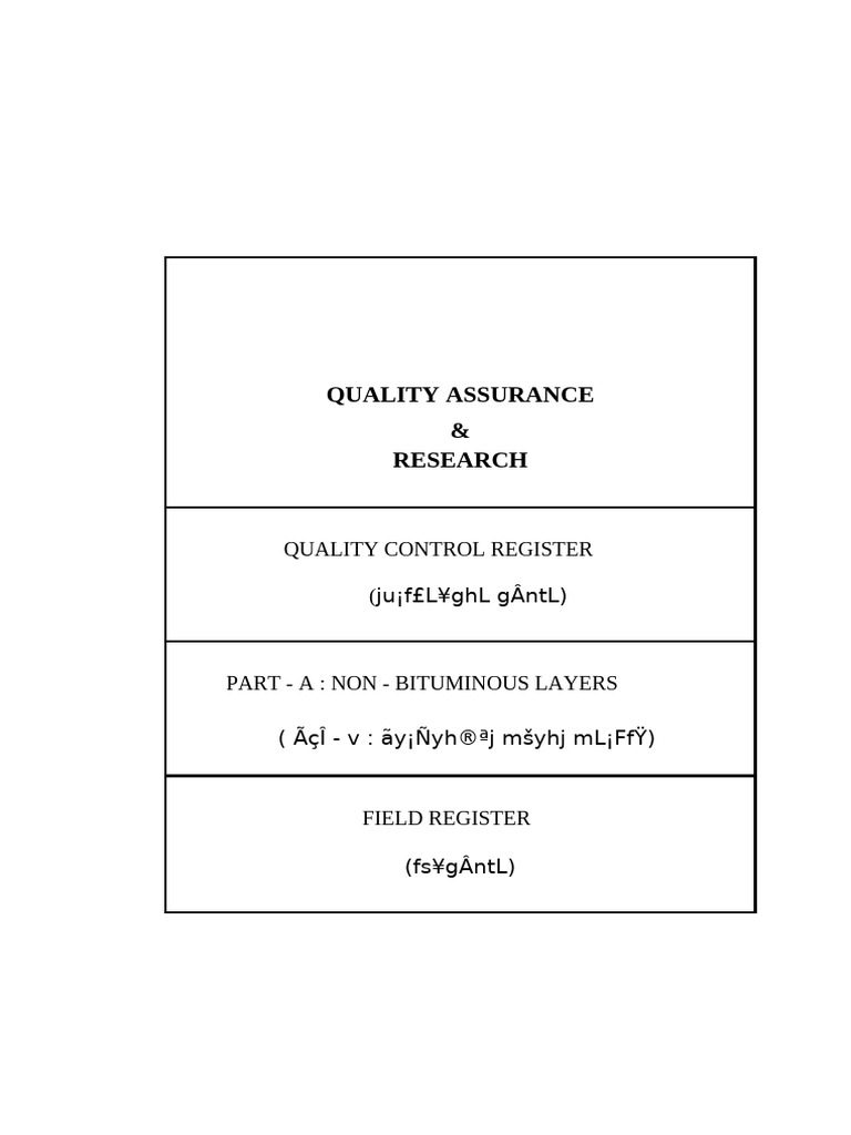 Quality Control Register Format | PDF | Earth Sciences | Horticulture