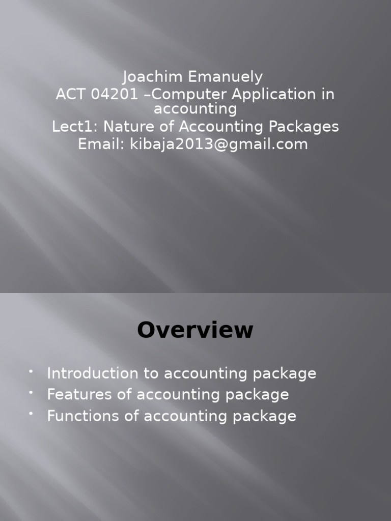 Overview of Accounting Software Packages | PDF | Invoice | Business