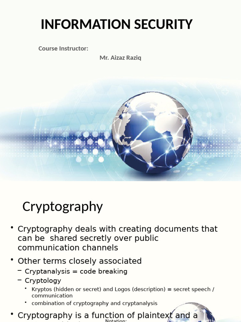 Is Lecture 04 Cryptography | PDF | Cryptography | Cipher