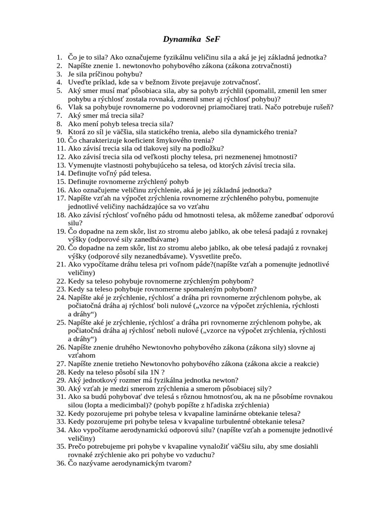 Dynamika | PDF