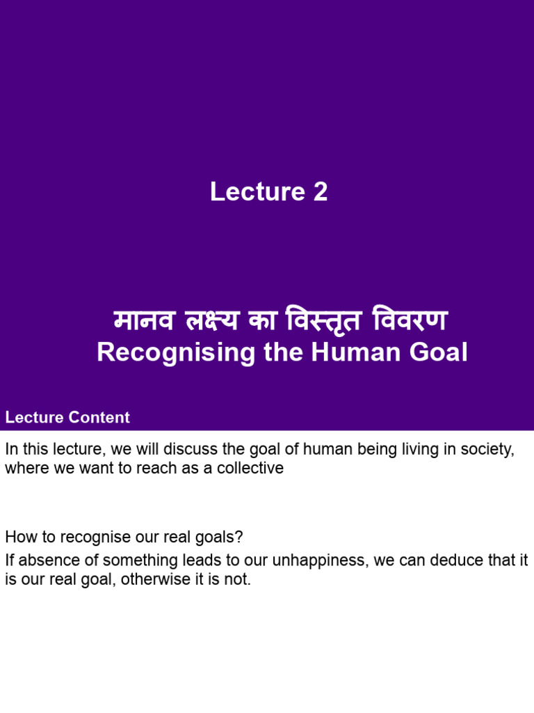 L2 - Human Goal Individual and Collective | PDF