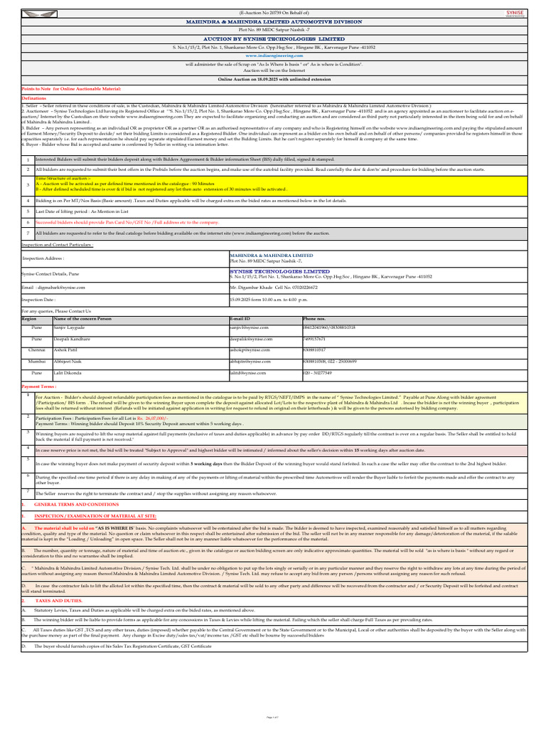 Catalogue MM AD Nashik Event No 20739 Dtd. 18th Sep 2025 | PDF ...