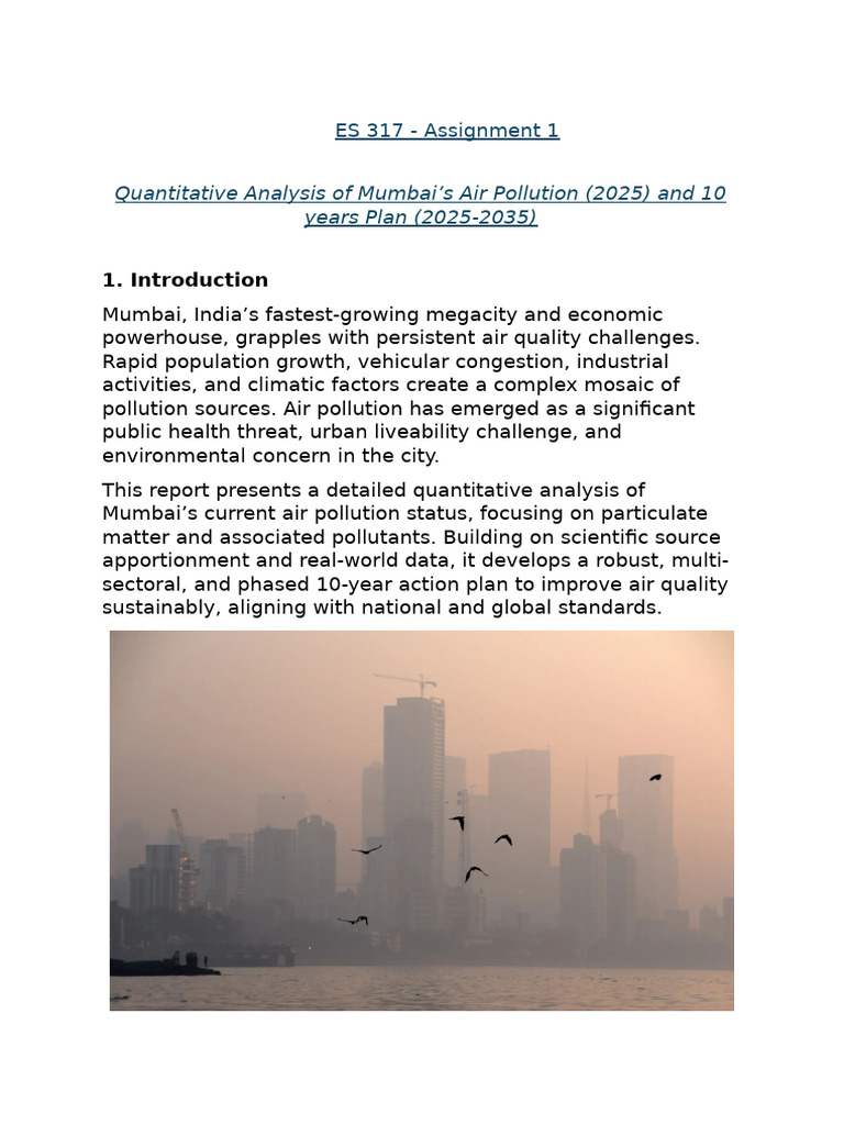 Mumbai Air Pollution Analysis & Action Plan | PDF | Particulates | Air ...
