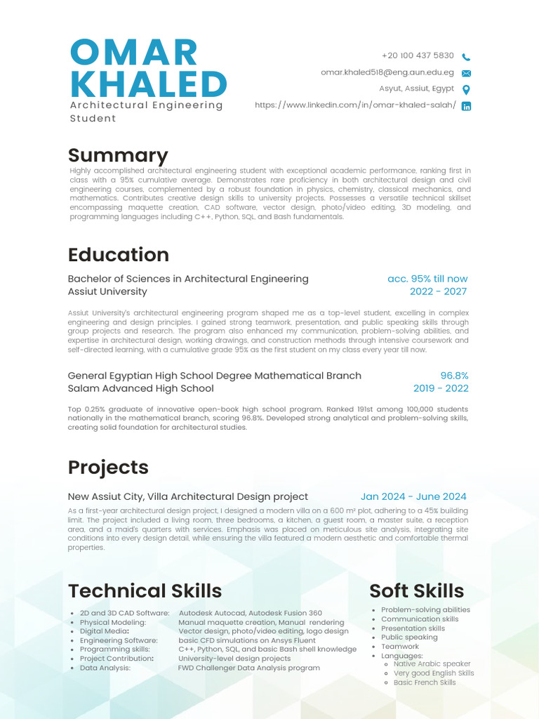 Top Architectural Engineering Student Profile | PDF | Engineering ...