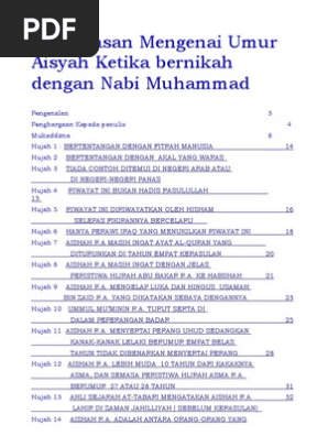 Umur Ummul Mukminin Aisyah Ketika Bernikah Pdf